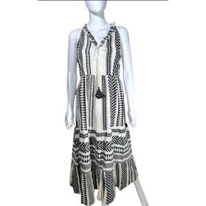 Just Bellina Maxi Dress, Black/White Aztec Print, Large